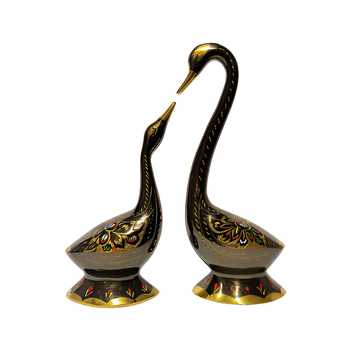 The Swan's Serenade: Handcrafted Brass Pair